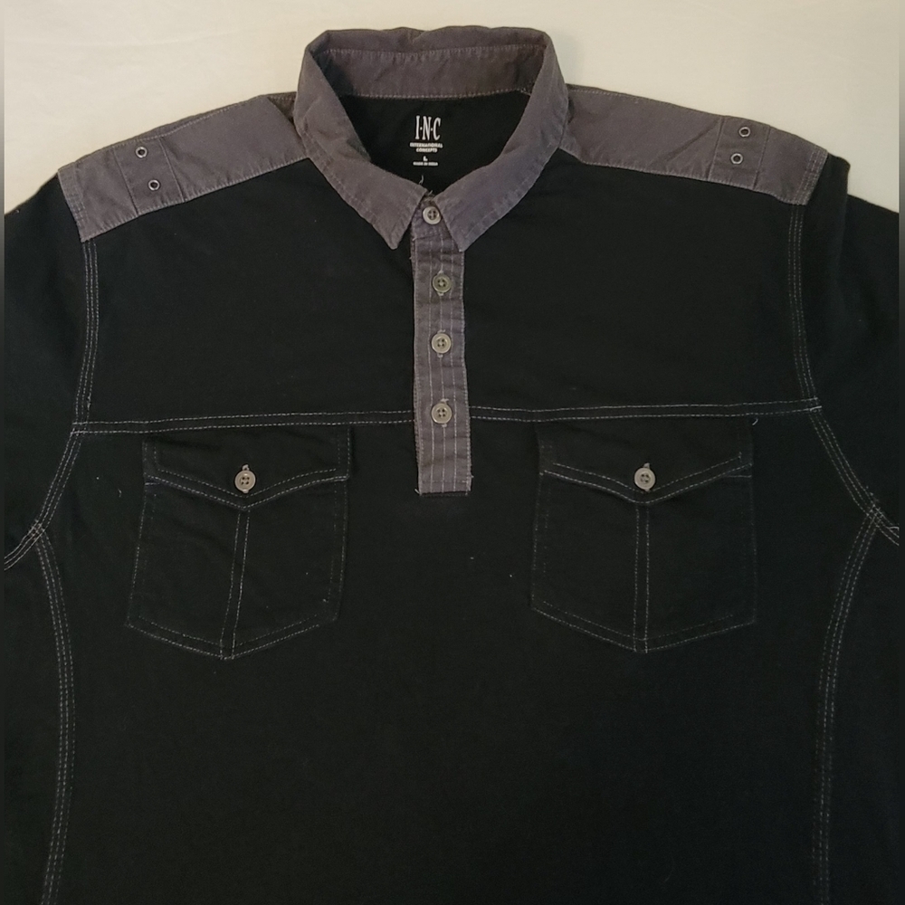INC International Concepts Men's Black and Gray Polo Shirt - Picture 6 of 9